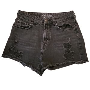 Wild Fable women's size 4 black denim high rise cut off distressed shorts